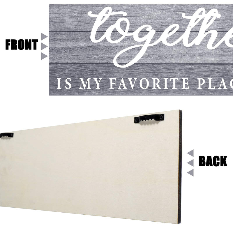  [AUSTRALIA] - 2 Pieces This is Us Our Life Our Story Rustic Print Wood Signs Together Rustic Wooden Wall Art Signs Farmhouse Entryway Signs for Bedroom Living Room Office Decor, 4.7 x 13.8 Inch (Gray) Gray