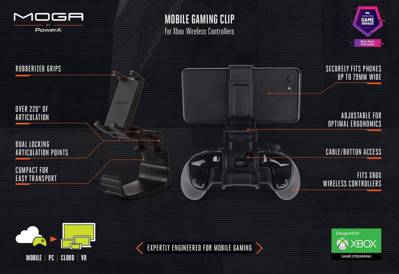  [AUSTRALIA] - PowerA MOGA Mobile Gaming Clip for Xbox One Wireless Controllers Xbox One Clip