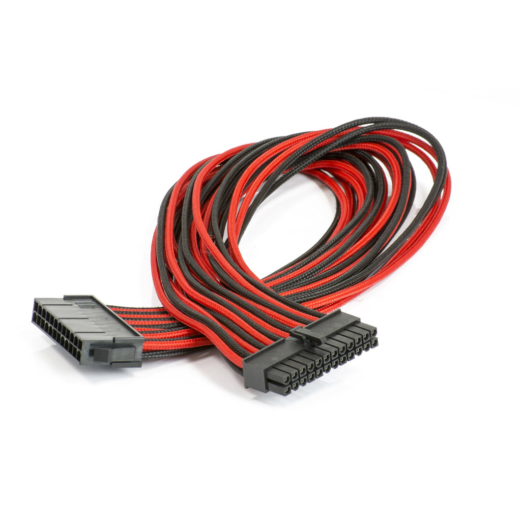 [AUSTRALIA] - Phanteks 24 Pin M/B Premium Sleeved Extension Cable 19.68" Length, Black/Red(PH-CB24P_BR)