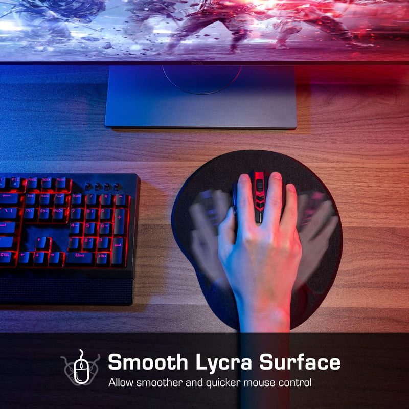  [AUSTRALIA] - Mouse Pad with Wrist Support Gel, Ergonomic Mouse Pad with Wrist Rest,Pain Relief Mouse pad with Non-Slip PU Base,Comfortable Computer Mouse Pad for Laptop for Office & Home, 9.8 x 8.6 in, Black