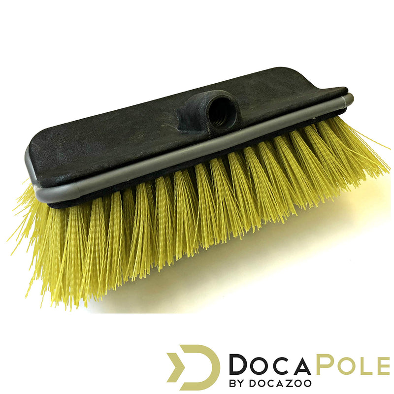 DocaPole Hard Bristle Deck Brush and Bi-Level Scrub Brush Extension Pole Attachment (11”) | Long Handle Scrub Brush and Deck Brush for Deck, House Siding, Brick, Concrete and more (Pole Not Included) - LeoForward Australia