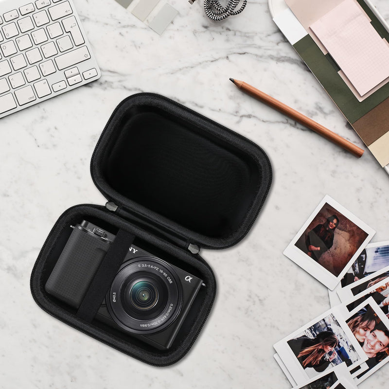  [AUSTRALIA] - Canboc Carrying Case for Sony Alpha ZV-E10/ ZV-E10L APS-C Interchangeable Lens Mirrorless Digital Camera, 4K Video Vlogging Camera Bag, Fit 16-50mm Lens, Black