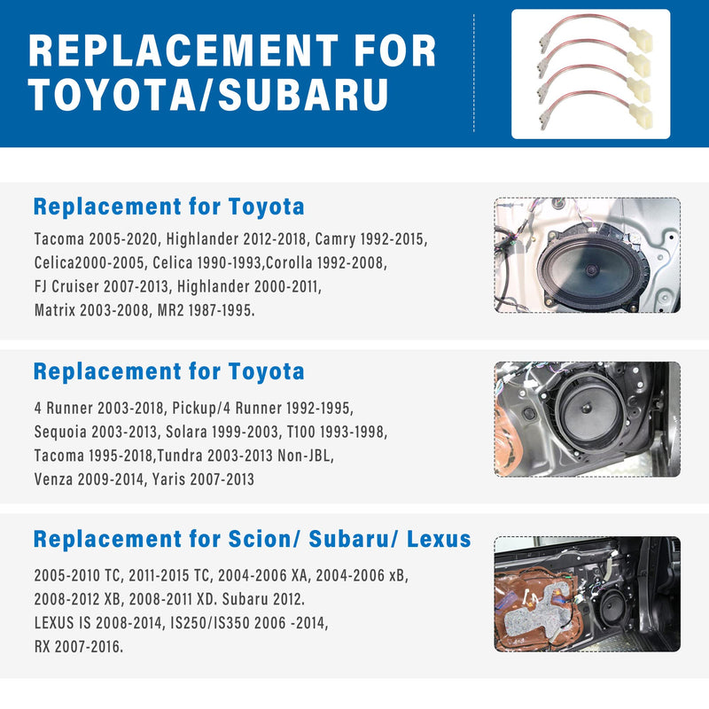  [AUSTRALIA] - NuIth Car Speaker Wire Harness Connector + Dash Tweeter Speaker Wiring Adapter Toyota Corolla/Camry 2012-2019 Subaru Forester/Impreza 2012-2020 Aftermarket Speaker Cable Plug