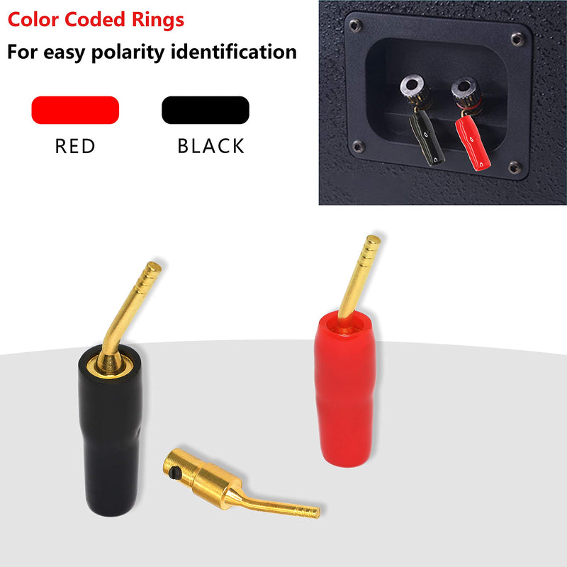2mm Banana Plug Pin Screw Type, 2mm Gold-Plated Audio Speaker Cable Connector （10pcs ） - LeoForward Australia