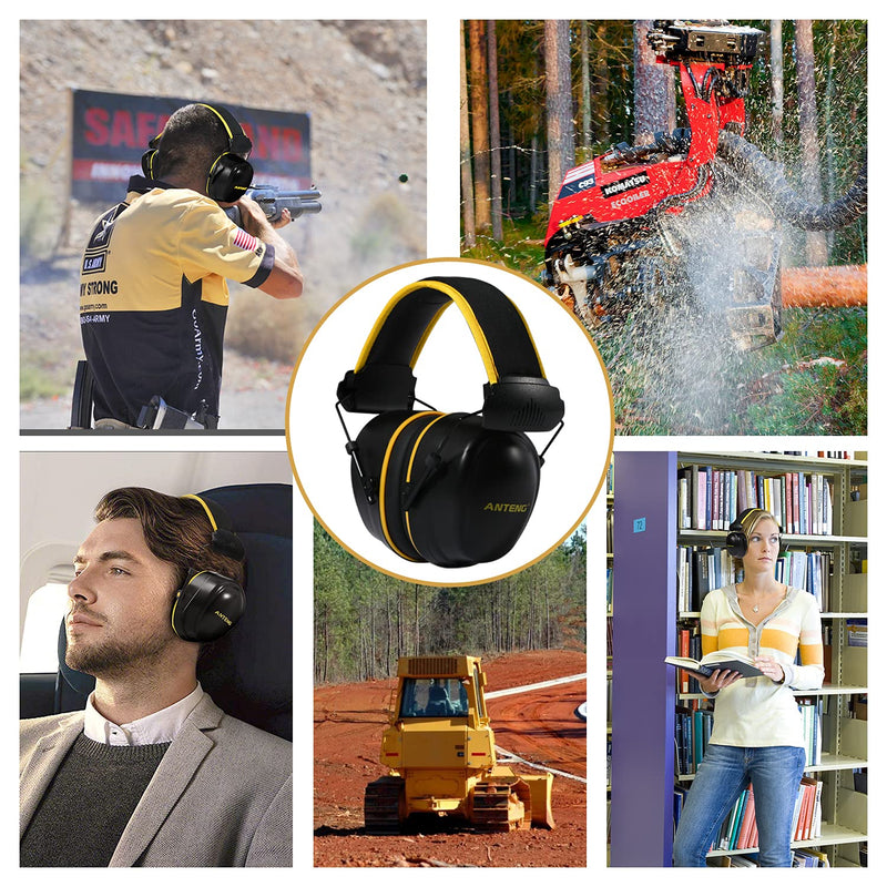  [AUSTRALIA] - ANTENG Ear Protection, Hearing Protection for Shooting NRR 30dB Noise Reduction Safety Ear Muffs,Adjustable Ear Defenders for Blocking, Hunting, Mowing, Construction, with a Foam Earplugs
