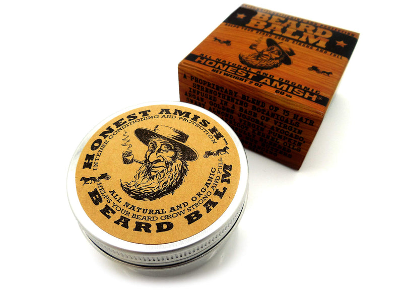 Honest Amish Beard Balm Leave-in Conditioner - Made with only Natural and Organic Ingredients - 2 Ounce Tin - LeoForward Australia