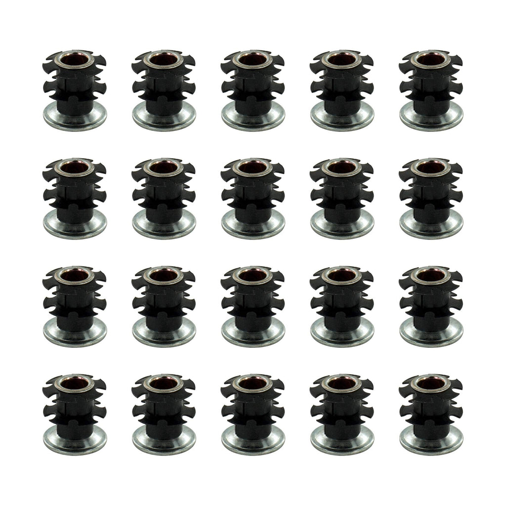  [AUSTRALIA] - (Pack of 20) Outwater Round Double Star Metal Caster Insert with Thread DS72-326. Thread: 3/8-16, Outside Diameter of Tube: 1", Gauge of Tube: 16-18 Fits 1'' Tube