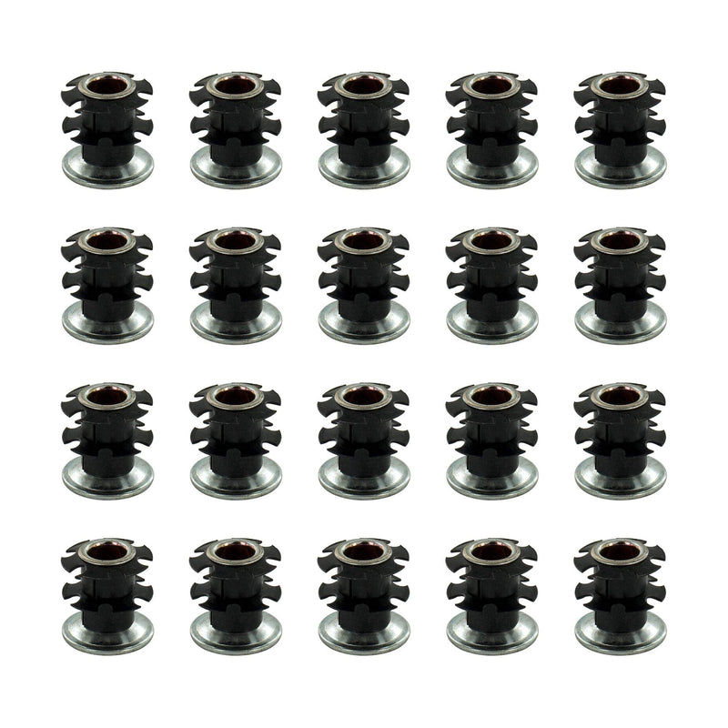  [AUSTRALIA] - (Pack of 20) Outwater Round Double Star Metal Caster Insert with Thread DS72-326. Thread: 3/8-16, Outside Diameter of Tube: 1", Gauge of Tube: 16-18 Fits 1'' Tube