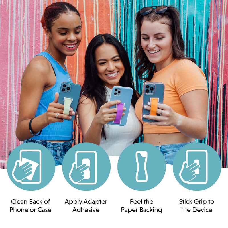  [AUSTRALIA] - LoveHandle PRO Premium Phone Grip - Silicone Phone Strap - Magnetic Phone Mount and Kickstand for Smartphone and Tablet - Amethyst Glitter Silicone