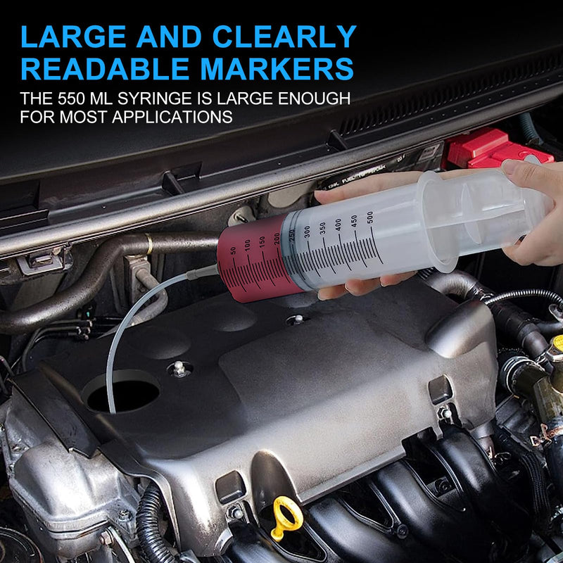  [AUSTRALIA] - 500ml Syringe Large Syringes with Hose for Science Labs Without Needle for Refilling and Measuring Oil Glue Applicator of Liquids Feeding Pets Scientific Laboratories