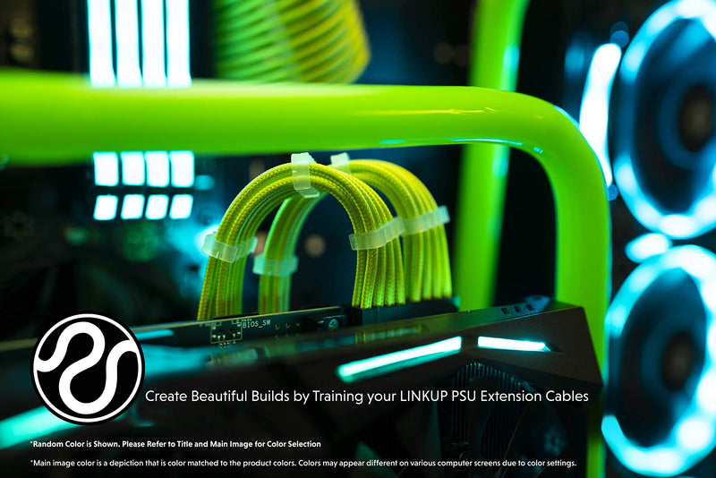  [AUSTRALIA] - LINKUP - 50cm Super Soft and Flexible PSU Cable Extension Sleeved Custom Mod GPU PC Braided w/Comb Kit - Compatible with RTX3090┃1x24 P (20+4)┃2x8 P (4+4) CPU┃3x8 P (6+2) GPU Set┃500mm - OrangeBlack 50cm 6-PACK