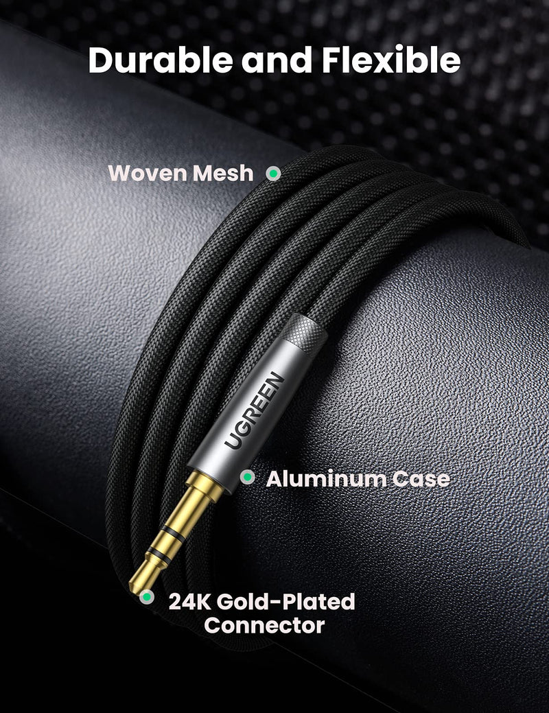  [AUSTRALIA] - UGREEN Headphone Extension Cable Hi-Fi Stereo 3.5mm Extension Gold Plated Jack Extender Aux Cord Compatible with TV Car Phone Laptop MacBook PC iPad PS4 Speaker Headset Amplifier Soundbar, 10FT