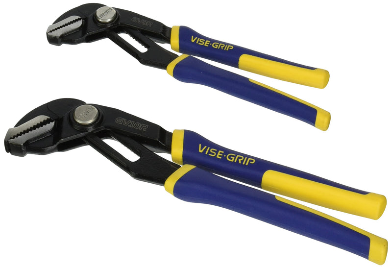  [AUSTRALIA] - IRWIN VISE-GRIP GrooveLock Pliers Set, Straight Jaw, 2-Piece (1802532) 2-pack (8", 10")