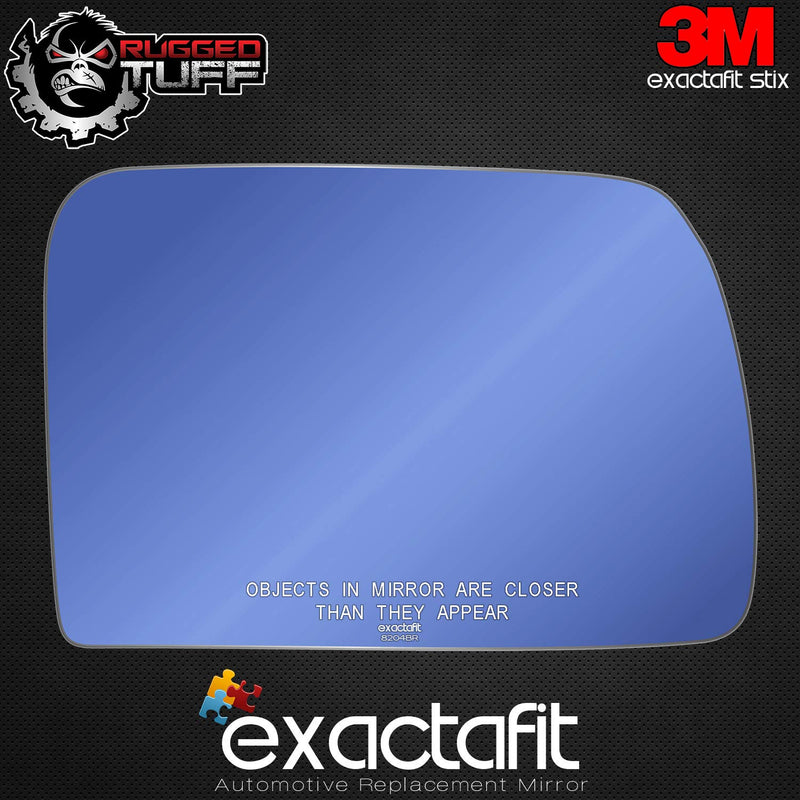 exactafit 8204BR Passenger Side Mirror Glass Replacement Plus 3m Adhesives Compatible With 2000-2006 BMW X5 Right Hand Door Wing RH - LeoForward Australia