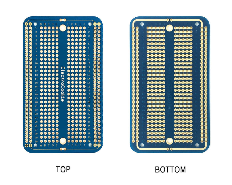 ElectroCookie Prototype Board Breadboard Style PCB Solder Board for DIY Electronic Projects, Compatible for Arduino Projects, Gold-Plated (6 Color Pack + 7 Screw Terminal Block Connectors) - LeoForward Australia