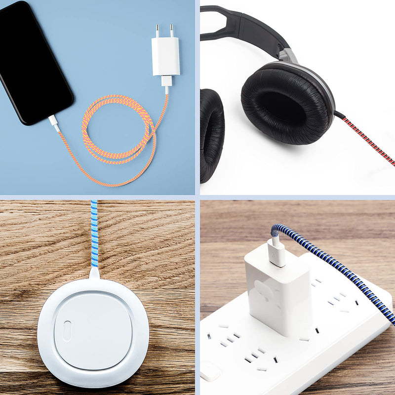  [AUSTRALIA] - 15 Pieces Spiral Cable Protector Charger Cable Saver Protector Headphone Cable Saver for USB Data Cable, Prevent Pets from Biting The Cable (45.3 Inch) 45.3 Inch