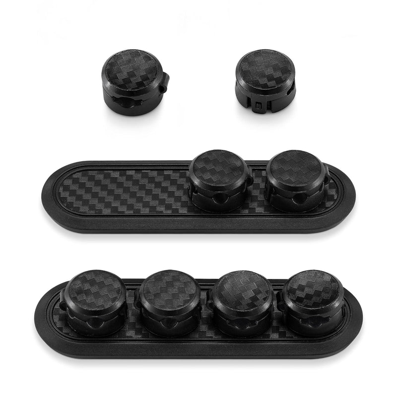  [AUSTRALIA] - kwmobile Magnetic Cable Holder Clips (Set with 2 Bases) - Cord Management Organizer Strip for Charger Cables, Desk Charging, Car Surfaces - Black