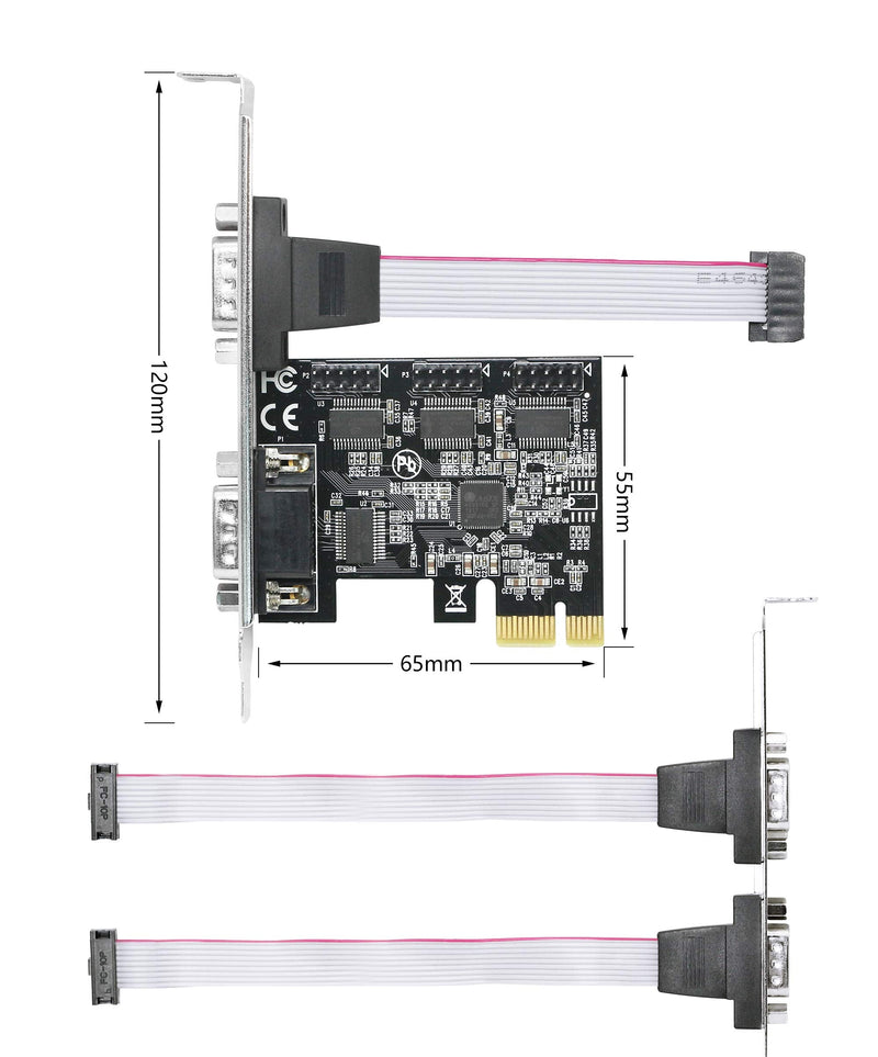  [AUSTRALIA] - CERRXIAN 4 Port PCI-E RS232 Serial Adapter Card, PCI-E Serial Expansion Card, RS232 PCI Express x1 Serial DB9 COM Expansion Card for PC