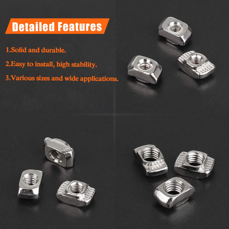  [AUSTRALIA] - HELIFOUNER 240 Pieces 2020 Series T Nuts, M3 M4 M5 T Slot Nut Assortment Kit M3 M4 M5 (240 PCS)