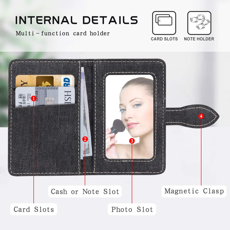 FYY Card Holder for Back of Phone, Cell Phone Card Holder Stick on Wallet Card Case with [Magnetic Closure], Slim 3M Adhesive Card Wallet Compatible for iPhone/Samsung and Most Smart Phones Black - LeoForward Australia