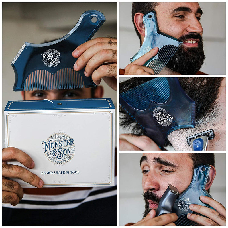 Monster&Son Beard Shaping Tool - Classic Oversized Design (Clear) Clear - LeoForward Australia