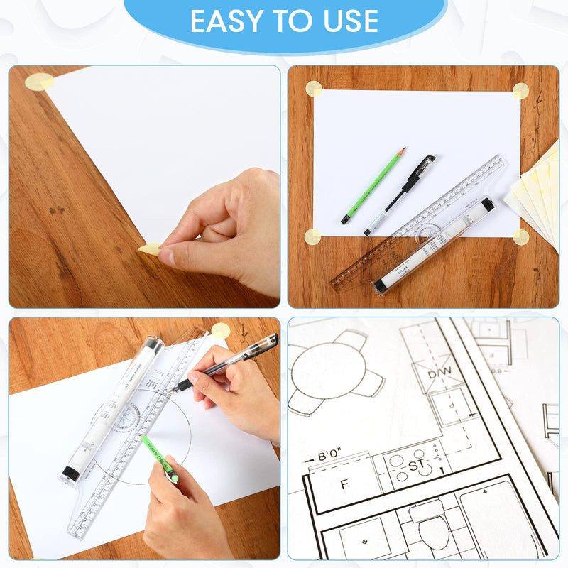  [AUSTRALIA] - 1 Pcs Plastic Measuring Rolling Ruler 12 Inch with 200 Pcs Drafting Tape Multifunctional Drawing Roller Ruler Parallel Rolling Ruler for Measuring, Drafting, Student, Architect, School, Office