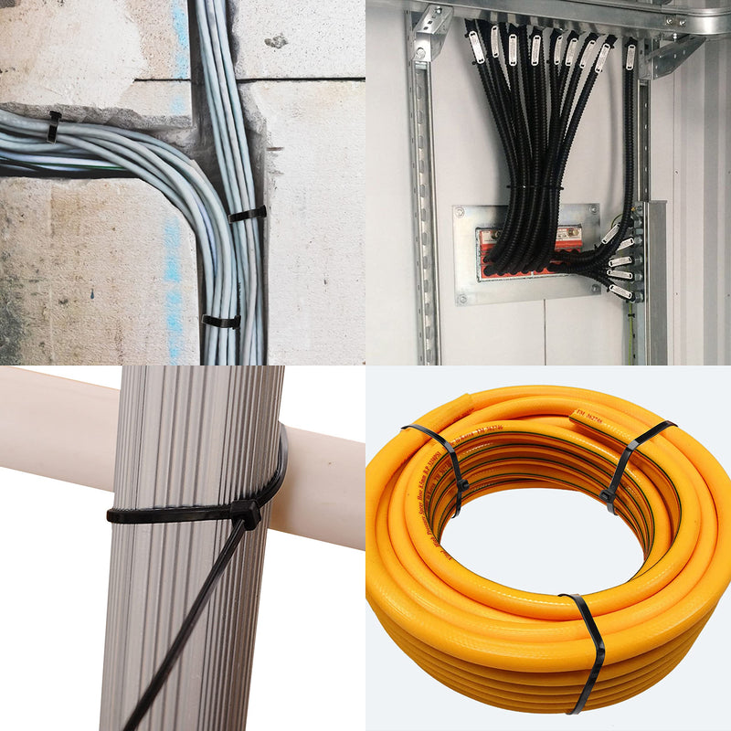  [AUSTRALIA] - Bates- Zip Ties, 150 Pack, 8 Inches, Cable Ties, Tie Wraps, Plastic Ties, Zip Ties Black, Electrical Cable Ties, 8 Inch Zip Ties, Cable Zip Ties, Black Cable Ties, Industrial Zip Ties, Nylon Zip Ties