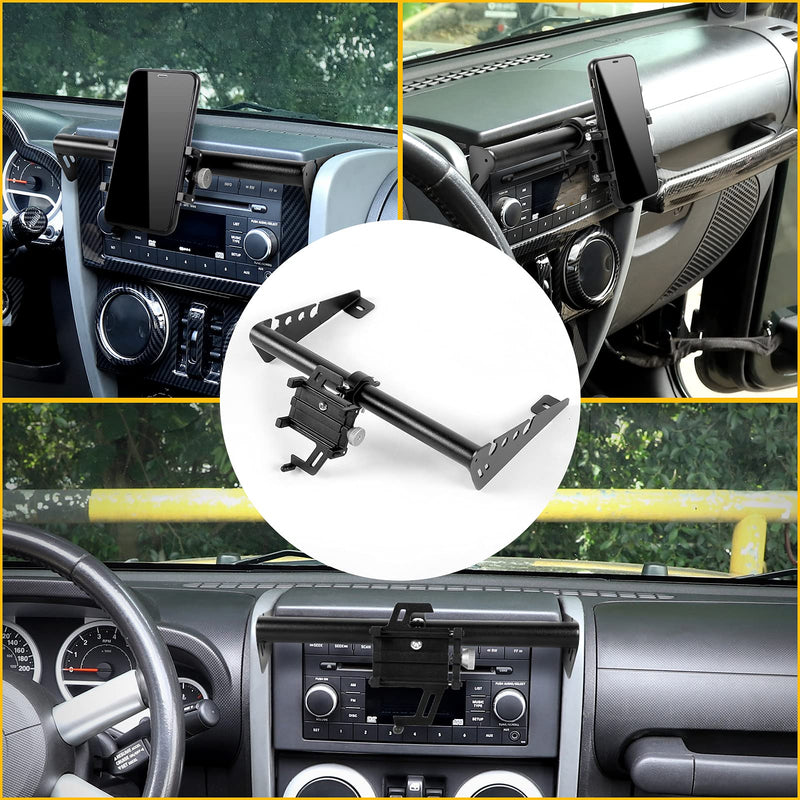  [AUSTRALIA] - JeCar Rugged Heavy Duty Dash Bar Phone Holder, Dashboard Cell Phone Mount for 2007-2010 Jeep Wrangler JK & Unlimited