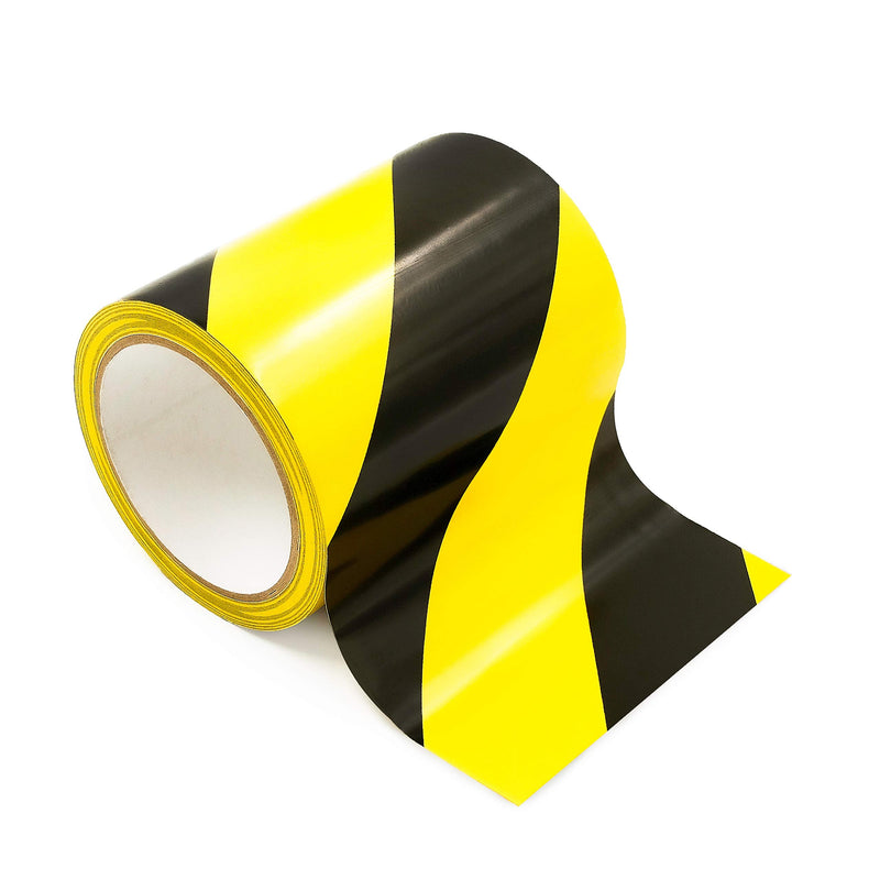  [AUSTRALIA] - Bertech Safety Warning Hazard Floor Tape, 3 Inch x 54 Feet, Black and Yellow Stripes 3 Inches Wide x 54 Feet Long