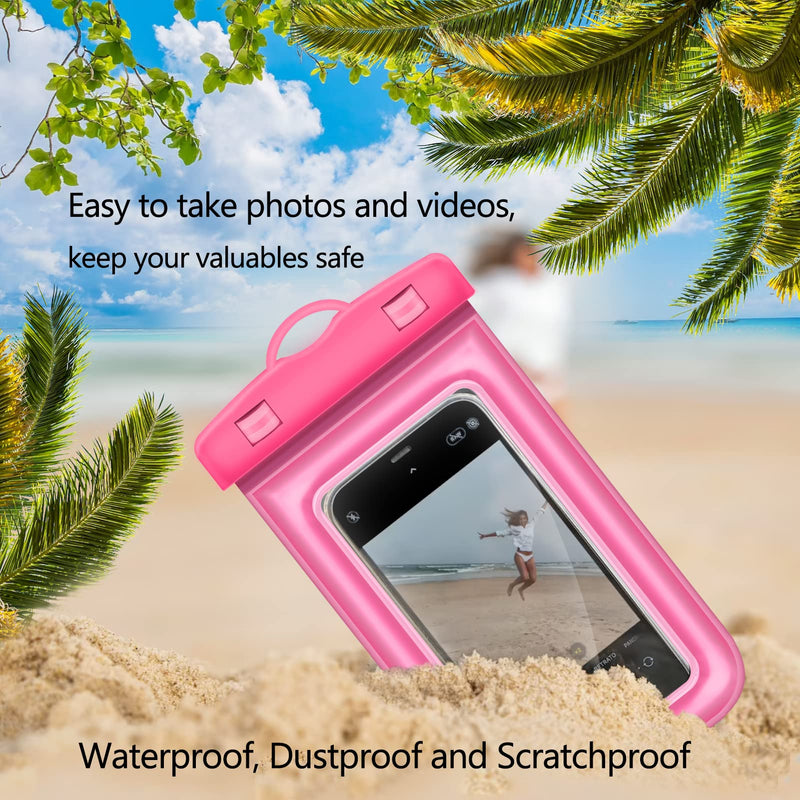  [AUSTRALIA] - FYJLXF Universal Waterproof Case for Beach, Large Floating Waterproof Phone Pouch, Underwater Case Clear Cellphone Dry Bag Outdoor Beach Swimming Snorkeling Bag for Smartphone up to 6.9 Inch (Pink) Pink