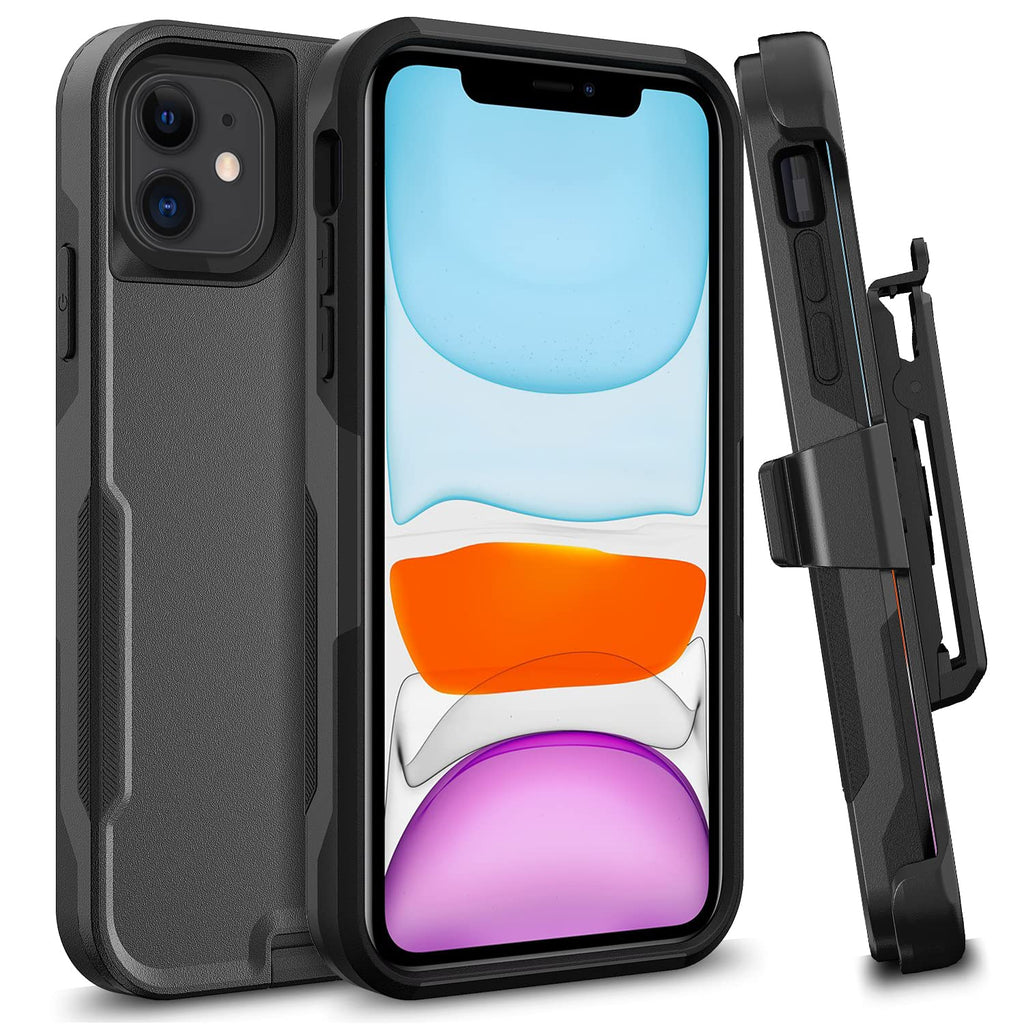  [AUSTRALIA] - SCCASE for iPhone 11 Case with Belt Clip Holster, Heavy Duty Rugged Full-Body Military-Grade Shockproof Case Compatible with Apple iPhone 11 (Black)
