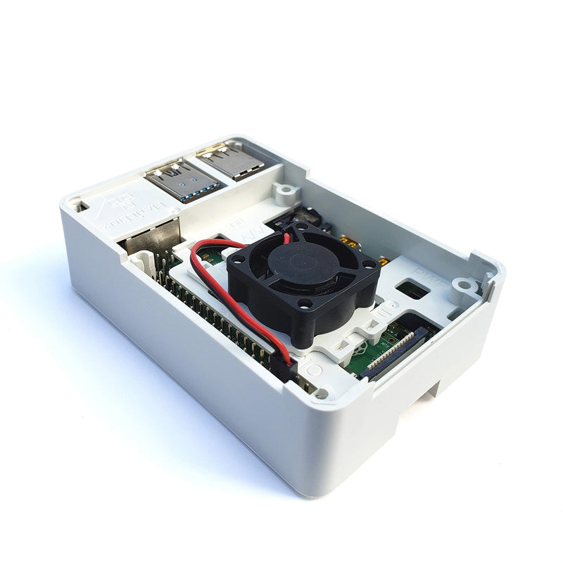  [AUSTRALIA] - MaticBox4 Case for Raspberry Pi 4 – Low Profile, Stackable, Universally Mountable DIN Rail, Automation Friendly, Fan Support (White) White