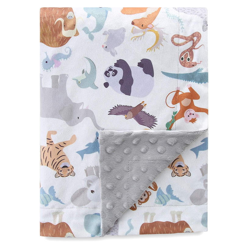  [AUSTRALIA] - LMLALML Baby Blanket Super Soft with Double Layer Dotted Backing Receiving Baby Blanket for Girls and Boys Travel Blanket Animal world 30"*40"