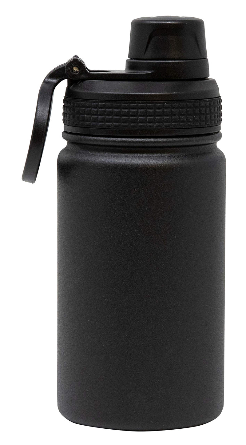  [AUSTRALIA] - MIRA 12 oz Stainless Steel Water Bottle - Metal Thermos Flask Keeps Cold for 24 Hours, Hot for 12 Hours - Wide Mouth & Double Wall Vacuum Insulated - Black 12 oz (350 ml)