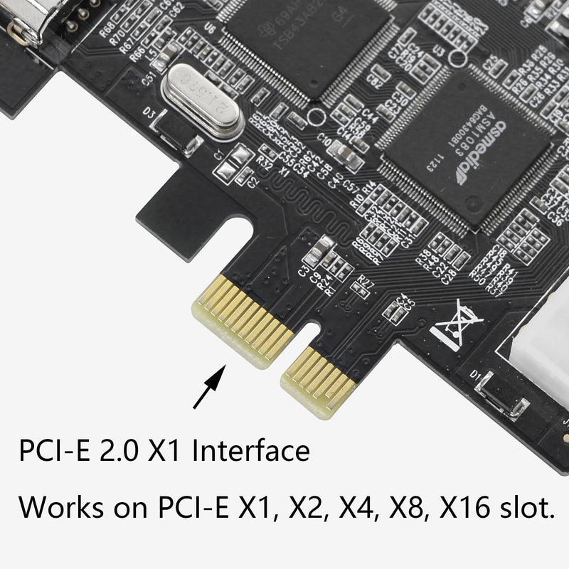  [AUSTRALIA] - CERRXIAN PCIe Firewire Card, PCI-E X1 to IEEE 1394 3X 6Pin & 1x 4Pin with Low Profile Bracket for Video,Photo