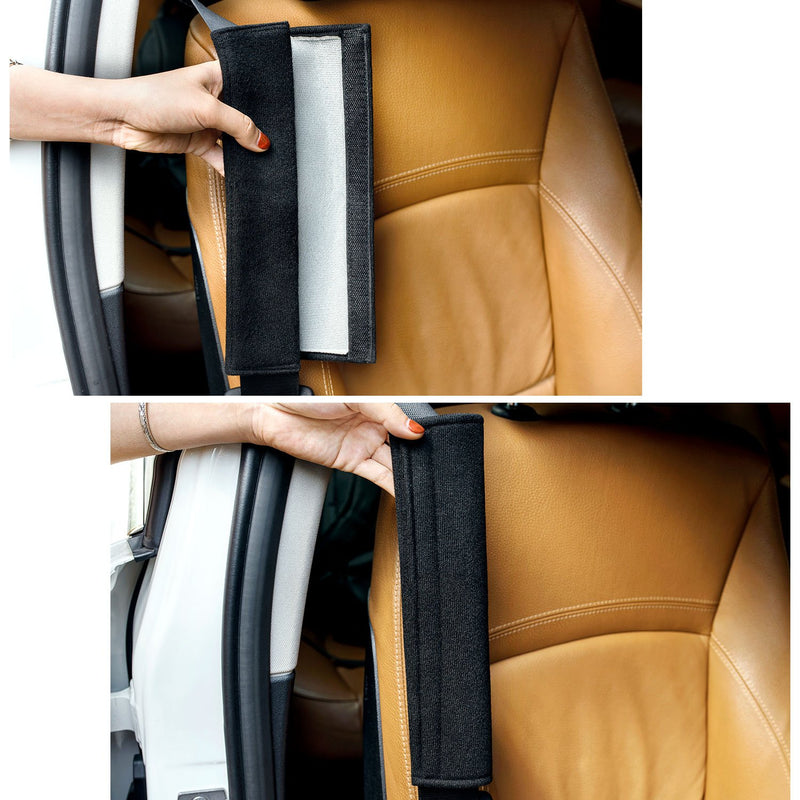  [AUSTRALIA] - 6PCS Car Seat Belt Covers Soft Faux Sheepskin Shoulder Strap Pad for Adults (Black)
