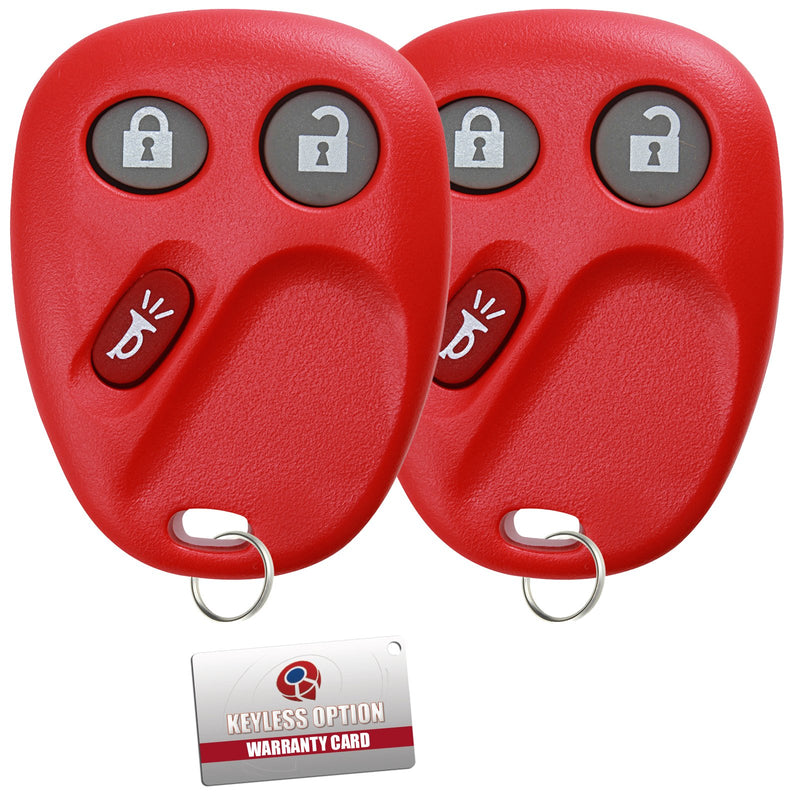  [AUSTRALIA] - KeylessOption Keyless Entry Remote Control Car Key Fob Replacement for LHJ011-Red (Pack of 2) red