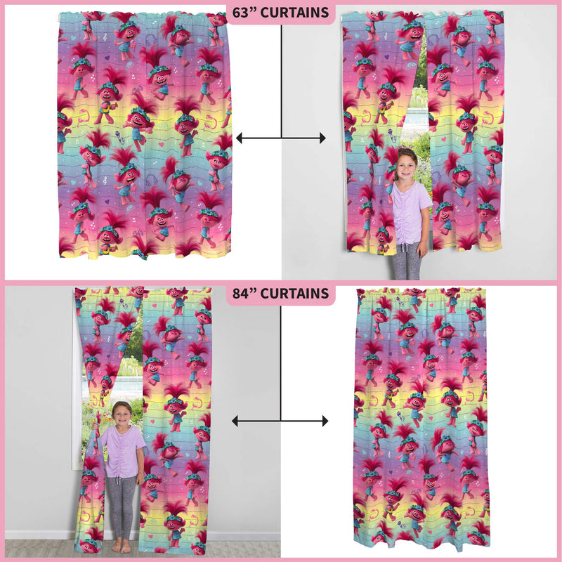  [AUSTRALIA] - Franco Kids Room Window Curtains Drapes Set, 82" x 63", Trolls World Tour 82" x 63"