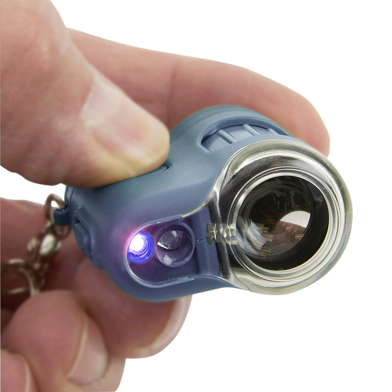  [AUSTRALIA] - Carson MicroMini 20x LED Lighted Pocket Microscope with Built-In UV and LED Flashlight Blue