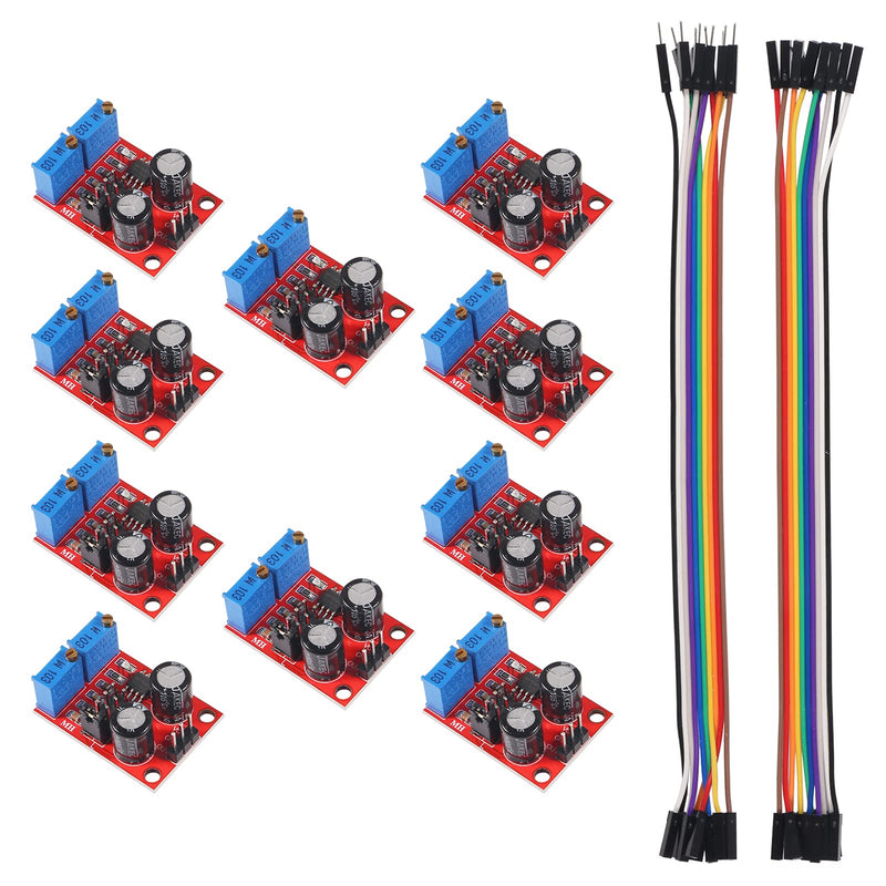  [AUSTRALIA] - UMLIFE10PCS NE555 Duty Cycle and Frequency Adjustable Module Square Signal Wave Generator Rectangular Module with Breadboard Jumper Wires 20cm 10pin Male to Female Female to Female