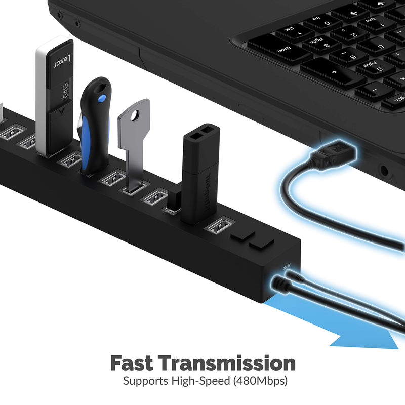  [AUSTRALIA] - Sabrent 13 Port High Speed USB 2.0 Hub with Power Adapter and 2 Control Switches (HB-U14P)