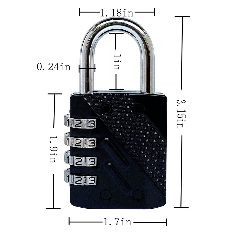  [AUSTRALIA] - ZPLIUST Combination Locks Resettable 4-Digit Outdoor Waterproof Padlock for Gym, School Locker, Fence, Toolbox, Gate, Hasp Storage Lock (Black & Blue 2 Pack) Black & Blue