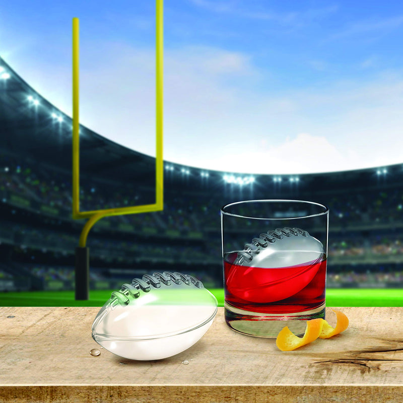  [AUSTRALIA] - Tovolo Football Ice Molds, Set of 2 Football-Shaped Ice Molds, Stackable Sports Ice Molds, Sports-Themed Ice Makers, Giftable Sports Whiskey Ice Ball Molds, BPA-Free & Dishwasher-Safe, frost/charcoal