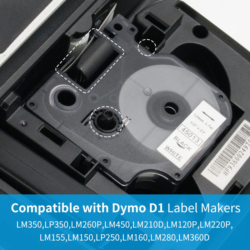  [AUSTRALIA] - 6 Pack Multicolor Label Tape Compatible with DYMO Label Maker Refills D1 45010 45013 45016 45017 45018 45019 Replacement for DYMO LabelManager 160 120P 280 210D 360D 500TS 450 Multi Color/6pcs