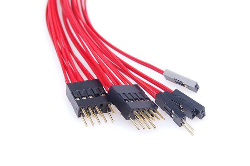  [AUSTRALIA] - LM YN Motherboard Extension Cable Set Silver Plating Cord Gold-Plated Plug Six Kinds of Extension Cord POWE LED HDD LED Power SW Reset SW HD Audio Front USB Extension Cable Length 11 inches