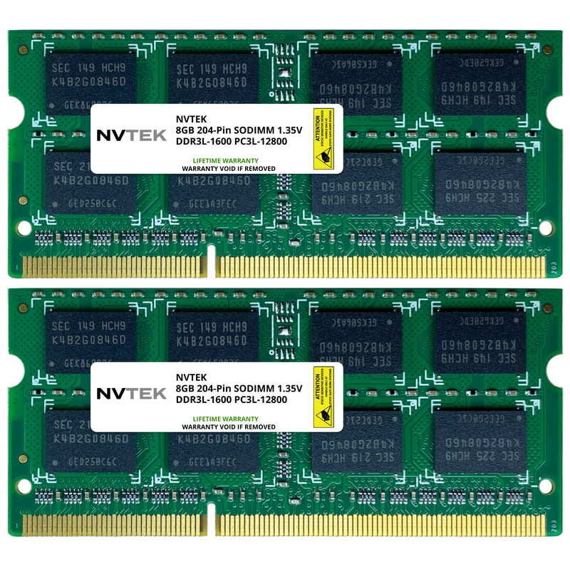  [AUSTRALIA] - NVTEK 16GB (2x8GB) DDR3L-1600 PC3-12800 SODIMM Laptop RAM Memory Upgrade, 1.35V 16GB (2x8GB)