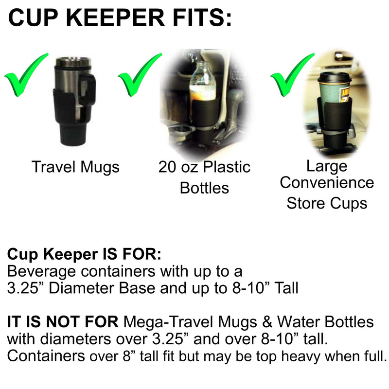  [AUSTRALIA] - Gadjit Cup Keeper Adapter Expands Car Cup Holder to Hold Mugs, Convenience Store Cups, Water + Soda Bottles with Bases up to 3.25" and Up to 8-10" High (Tan)