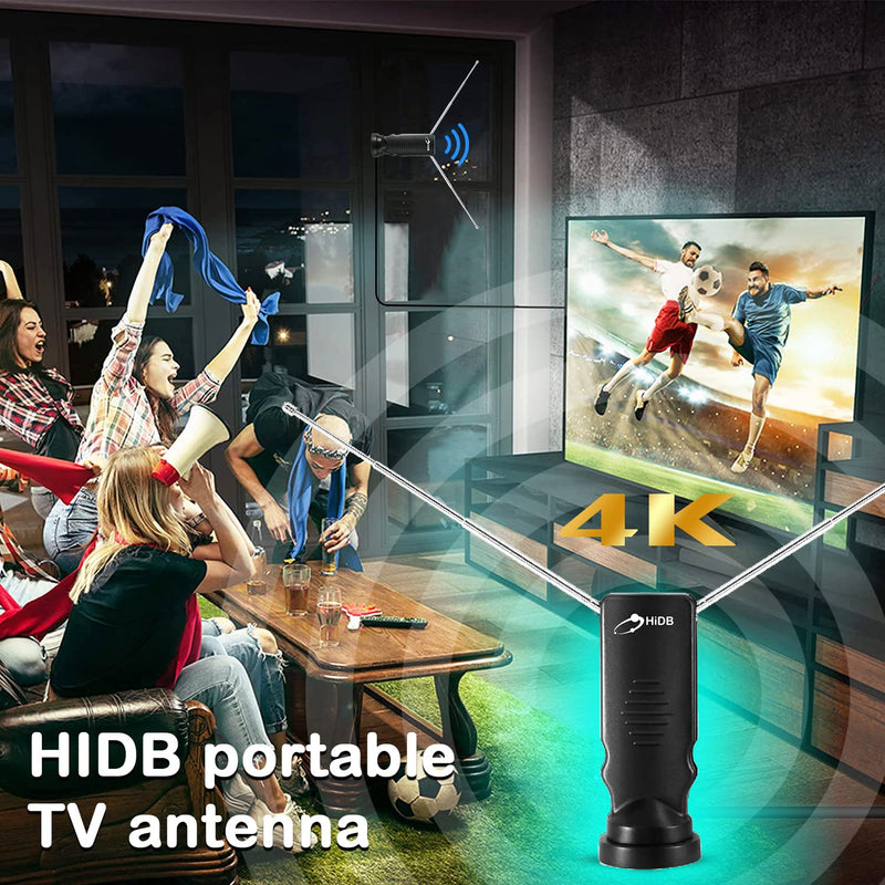  [AUSTRALIA] - HIDB TV Antenna for Smart TV, Long Range Rabbit Ears Indoor TV Antenna HD Digital for Free-to-air HDTV Channels，Stickiness Base for Easy Placement Both Suitable for Home Car