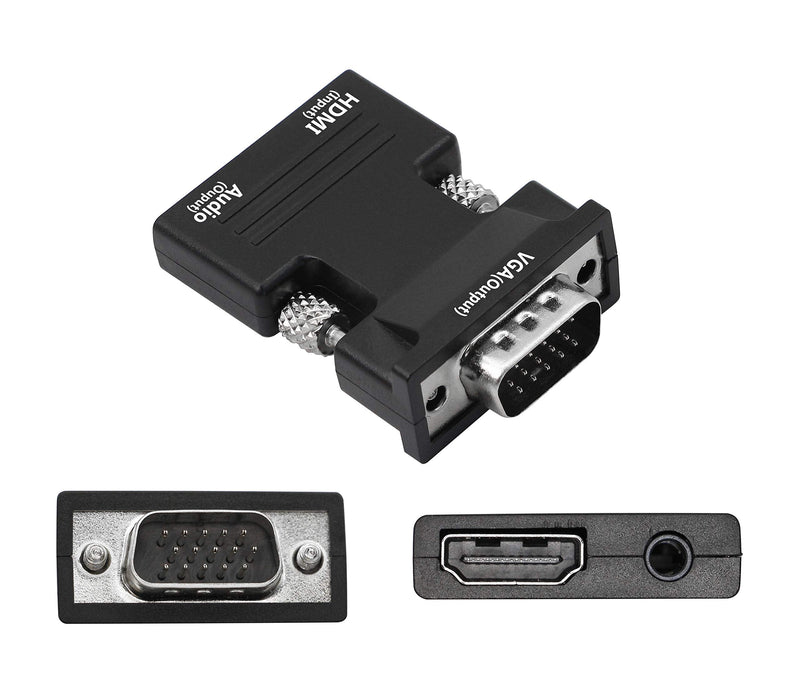  [AUSTRALIA] - YACSEJAO HDMI to VGA Adapter with 3.5mm Audio Jack HDMI Female to VGA Male Converter，Compatible for Computer, Desktop, Laptop, PC, Monitor, Projector, HDTV, Chromebook, Roku, Xbox and More