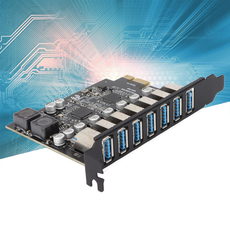  [AUSTRALIA] - 7 Port PCIE Expansion Card, 1.5A 7 Ports USB 3.2 GEN1 5Gbps High Speed Transmission Stable Power USB 3.2 GEN1 Front Expansion Card, 7 External USB3.2 Ports